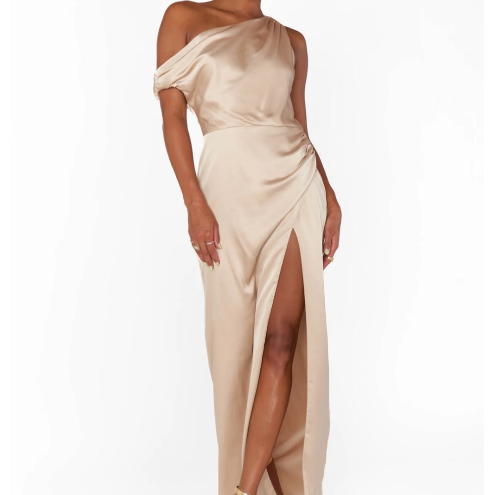Show Me Your Mumu Jodie Dress - Champagne Luxe Satin